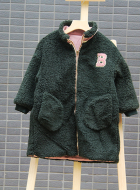 S柏系列110-130秋装 品牌童装折扣/儿童加厚两面穿外套74547绿