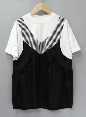 续wu家140夏品牌童装折扣/儿童纯棉布短袖薄款连衣裙22993黑