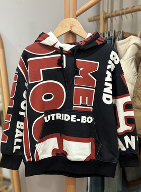 J-Y家110春秋 品牌童装折扣/儿童休闲长袖带帽卫衣31225黑