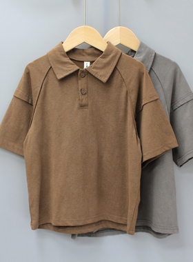 R吾TU家110夏品牌童装折扣/大童薄款纯棉短袖POLO衫75139二