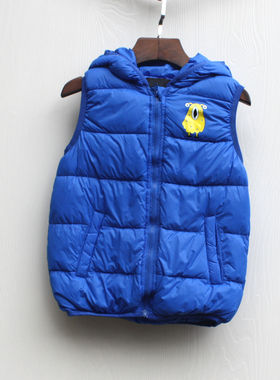 S爱系列80/90冬装 品牌童装折扣撤柜/童加棉加厚马甲背心42021兰