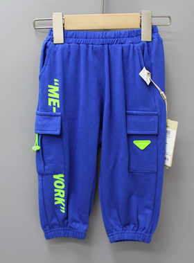 JD柏系列85/120春秋品牌童装折扣/儿童薄棉休闲简约长裤61635兰