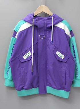 G-I家140/160春装 品牌童装折扣/大童带帽柔软休闲外套6215紫