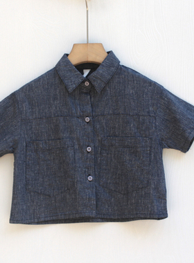 T吾系列80春秋装 童装品牌折扣/儿童纯棉短袖衬衣衬衫02889青