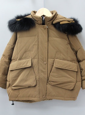 Y吾系列110冬装 品牌折扣童装/童羽绒服外套休闲文艺05922棕