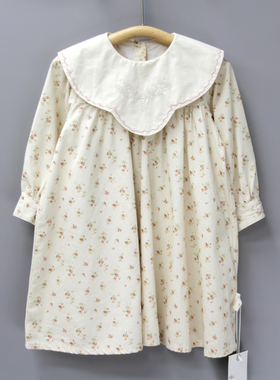 S子cao家100春秋 品牌折扣童装/女童纯棉长袖连衣裙28303粉