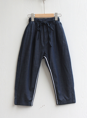 T衣ch家110-130春装Ⅱ 品牌折扣童装/童纯棉休闲牛仔长裤91386兰