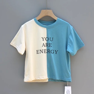 儿童休闲短袖 福利L提系列110 折扣 品牌童装 T恤纯棉6419蓝 120夏