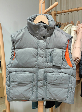 KS留zi家130-170秋冬 品牌童装折扣/儿童纯色背心马甲上衣25367灰