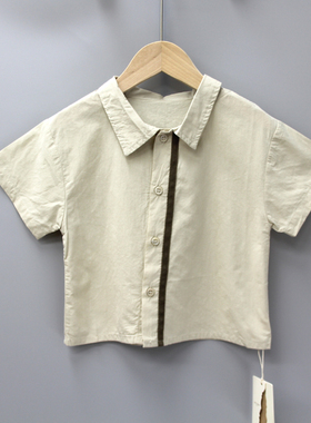 R橘ye家80-120夏装 品牌童装折扣/儿童简约纯棉衬衣衫6851二