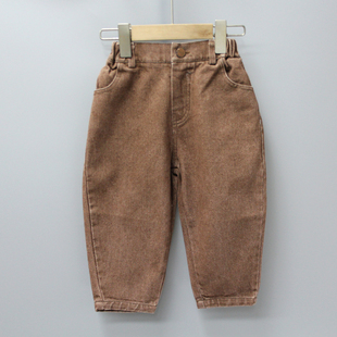 S子cao记90-130春秋 品牌折扣童装/儿童纯棉直筒休闲长裤28061卡