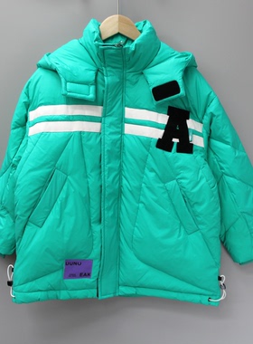 G-I家150/160冬 品牌折扣童装/少年羽绒服休闲外套加厚2755绿
