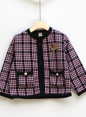 S头系列80春装 品牌童装折扣/儿童休闲开衫外套20069粉红