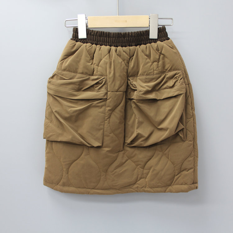 S吾系列110秋冬 品牌折扣童装/儿童休闲加厚半裙短裙05936棕=