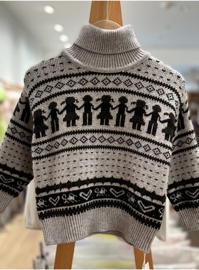 S吾系列80/120秋冬 品牌童装折扣/儿童上衣中厚毛衣05882灰