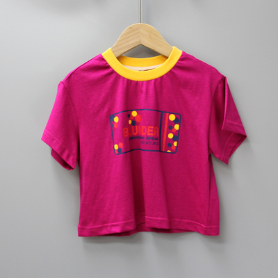 R-XXBY家80-120夏装 品牌童装折扣/儿童简约休闲短袖T恤衫23333红