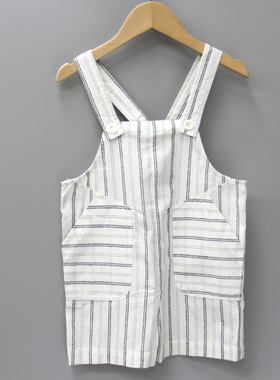 L李系列90-120春夏 品牌童装折扣/儿童休闲简约背带短裤69035白