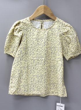 R小xing星120-150夏装 品牌童装折扣/儿童纯棉简约短袖T恤33088黄