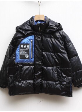 福利L-UA系列120冬品牌童装折扣儿童加厚棉袄棉衣外套15666黑