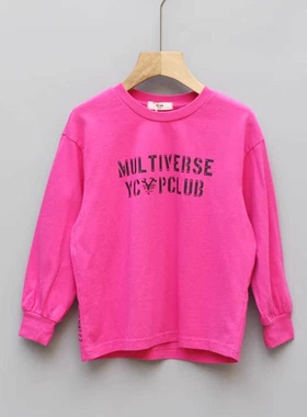 T衣ch家110春秋Ⅲ 品牌童装折扣/纯棉儿童长袖休闲T恤21720玫红