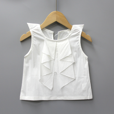 S吾系列90-120夏装 品牌童装折扣/儿童棉短袖上衣小衫02710白
