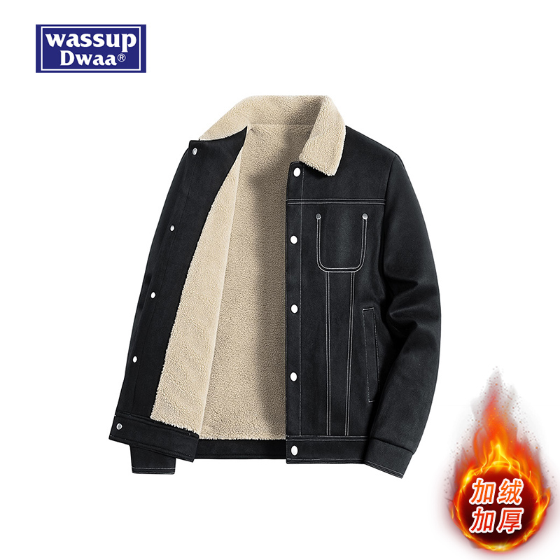 WASSUP加绒加厚翻领秋冬季