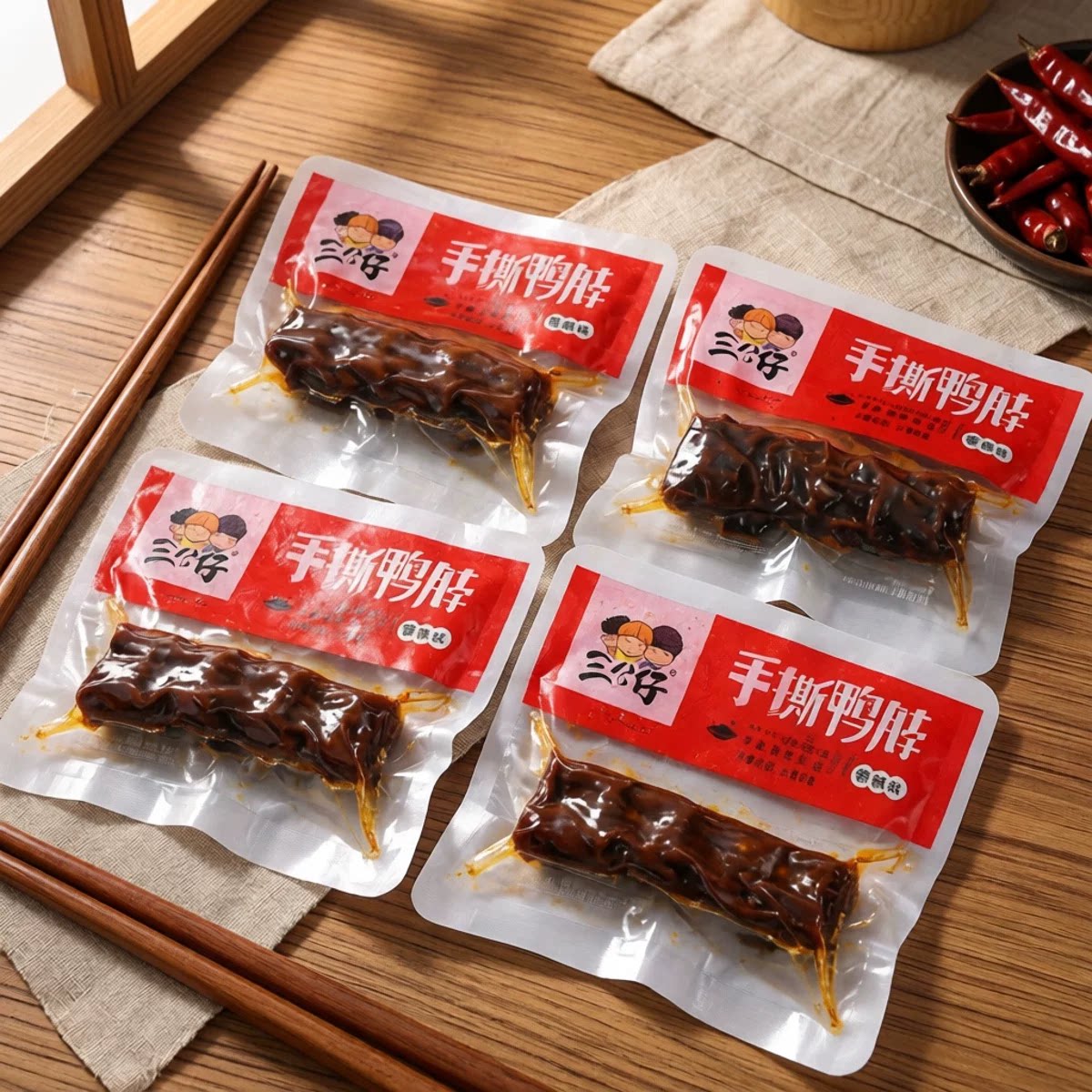 三公仔手撕鸭脖香辣味
