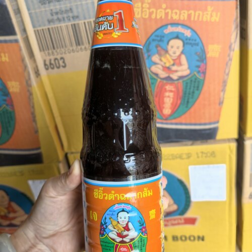 正品肥儿标牌酿造酱油王泰国原装进口调料仁和园黑酱油老抽940ml