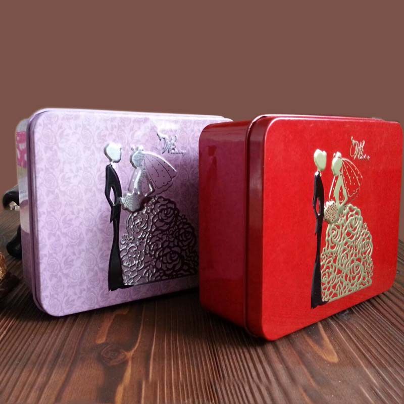 中式长方形特大号喜糖盒结婚伴手礼空盒马口铁订婚礼盒喜糖空铁盒