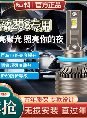 04-09款标致206改装LED大灯标志远光近光雾灯超亮强光汽车灯泡聚