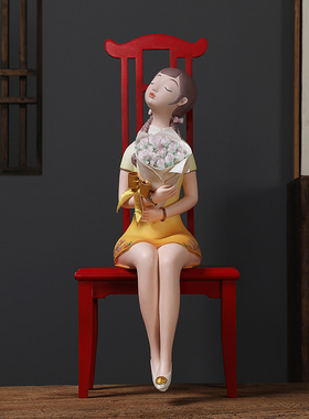 工艺雕塑摆件古典人物德化白瓷