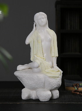 人物古典美女风白瓷玄关工艺品