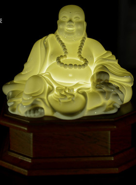 大师灯座工艺品车载摆件德化陶瓷