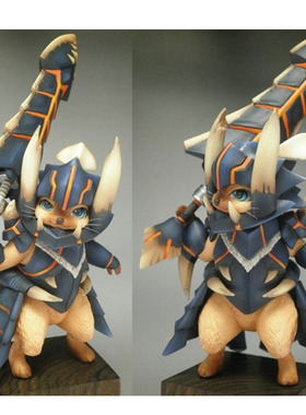 【现货发售】动漫手办怪物猎人 魔物猎人霸龙猫GK手办模型白件模