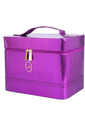 玛丽艳美容包化妆包紫色PU革大容量手提箱美容师用杭州金钻工作室