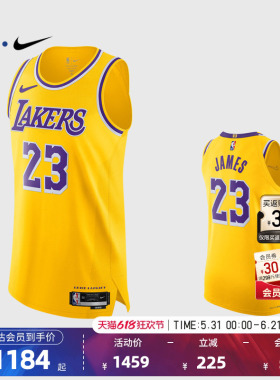 NBA官方NIKE耐克23/24赛季湖人詹姆斯男子运动训练篮球服AU球衣