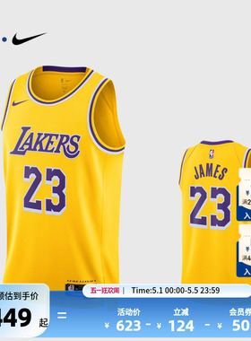 NBA官方NIKE耐克湖人队詹姆斯SW球迷版球衣专业训练背心篮球服男