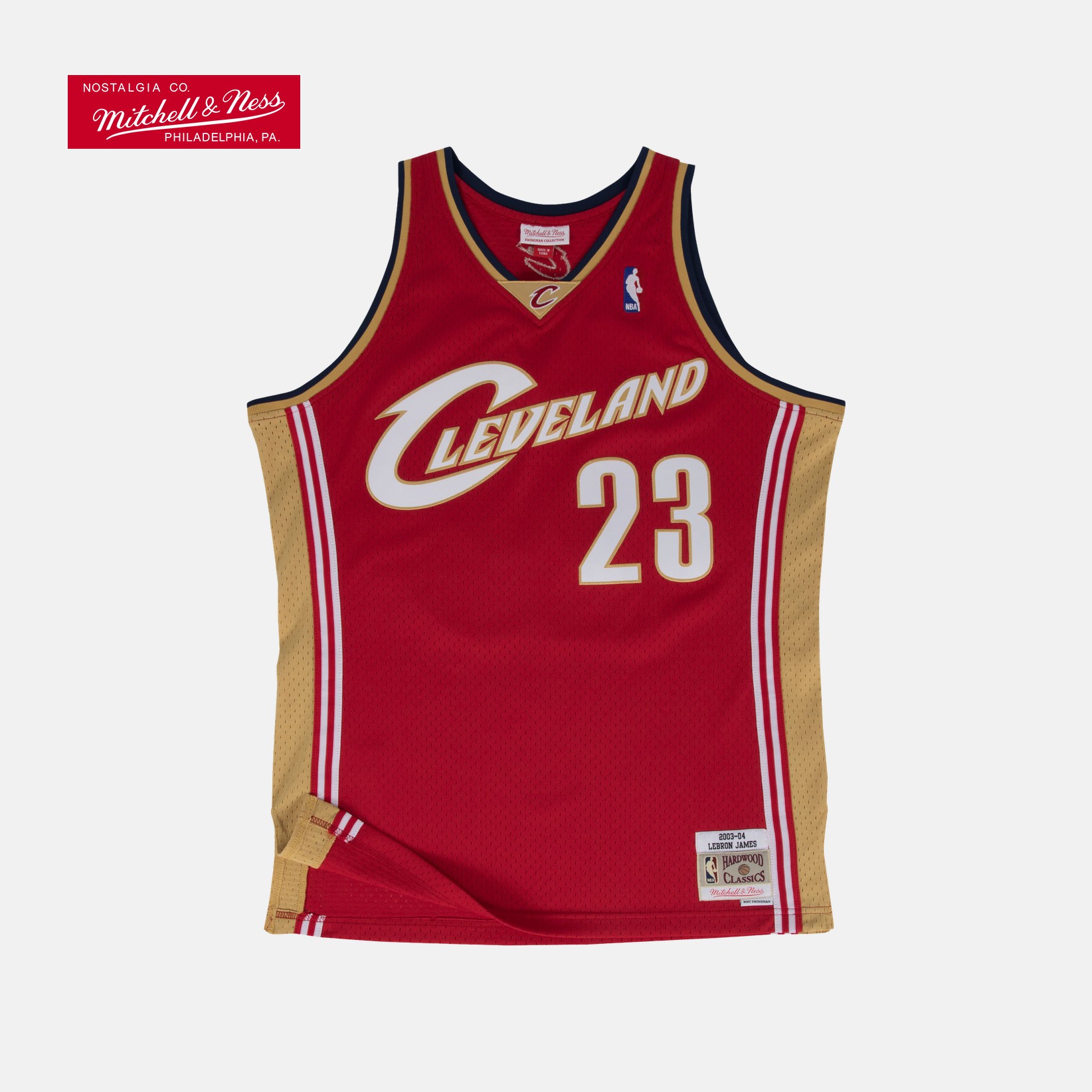 Mitchell&NessNBA官方正品复古球衣SW骑士03-04赛季詹姆斯篮球服