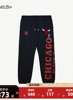 NBAmitchell&nessNBA公牛湖人勇士队秋冬休闲潮流运动卫裤长裤男