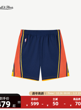 NBAMitchell&Ness-球迷版2009-10赛 金州勇士球队 客场宽针织短裤