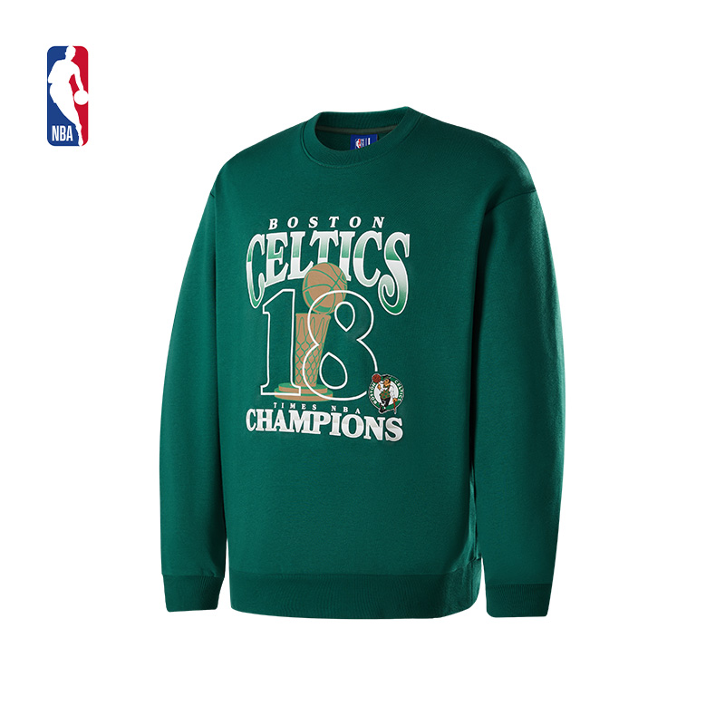 NBA官方正品凯尔特人总冠军系列早秋新品户外运动休闲圆领卫衣