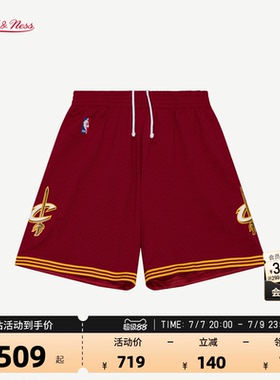NBA官方MN克利夫兰骑士15-16赛季美式复古速干球迷版篮球短裤男女