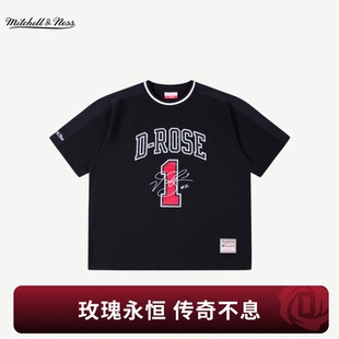 NBA官方MITCHELL & NESS罗斯退役仪式芝加哥公牛时尚百搭短袖T
