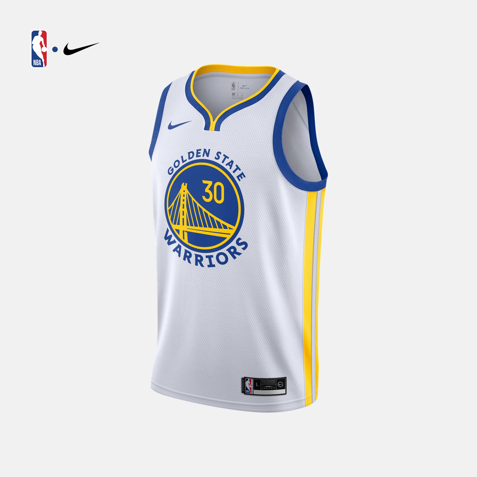 NBA官方正品NIKE耐克青少年儿童运动SW球衣速干篮球服勇士队库里