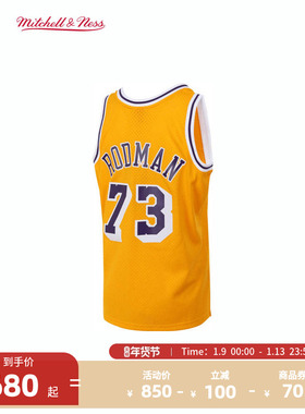 NBAMitchell&Ness NBA官方湖人/罗德曼复古98-99赛季SW球衣运动男