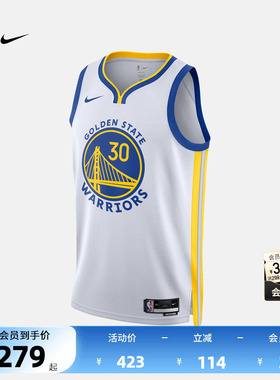 NBA官方Nike耐克勇士队库里男子SW版球衣运动速干透气背心篮球服