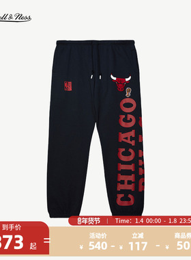 NBAmitchell&nessNBA公牛湖人勇士队秋冬休闲潮流运动卫裤长裤男