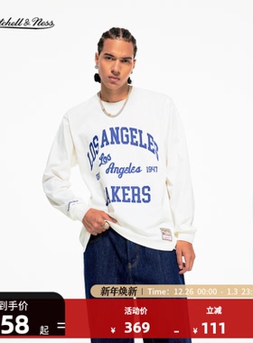 NBA官方正品MITCHELL & NESS公牛/湖人/尼克斯秋冬新款男长袖T恤