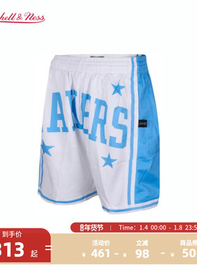 NBAMITCHELL&NESS男女同款夏湖人快船热火独行侠透气休闲短裤