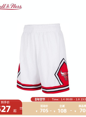 NBAMitchell&Ness NBA官方芝加哥公牛队复古运动休闲SW球裤男子